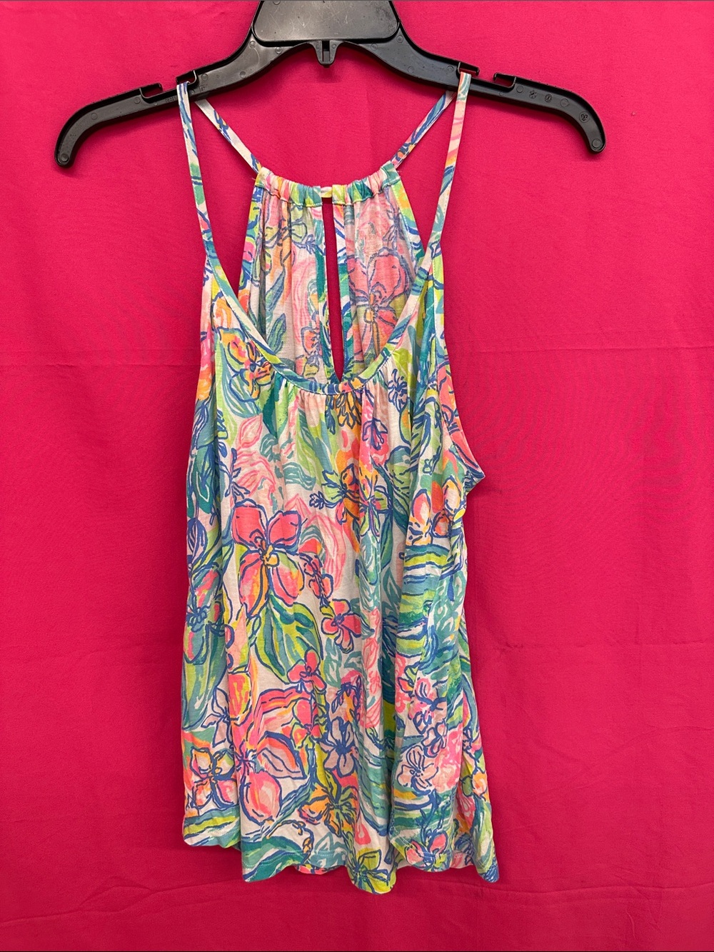 Lilly Pulitzer Multicolor Floral Halter Tank Top